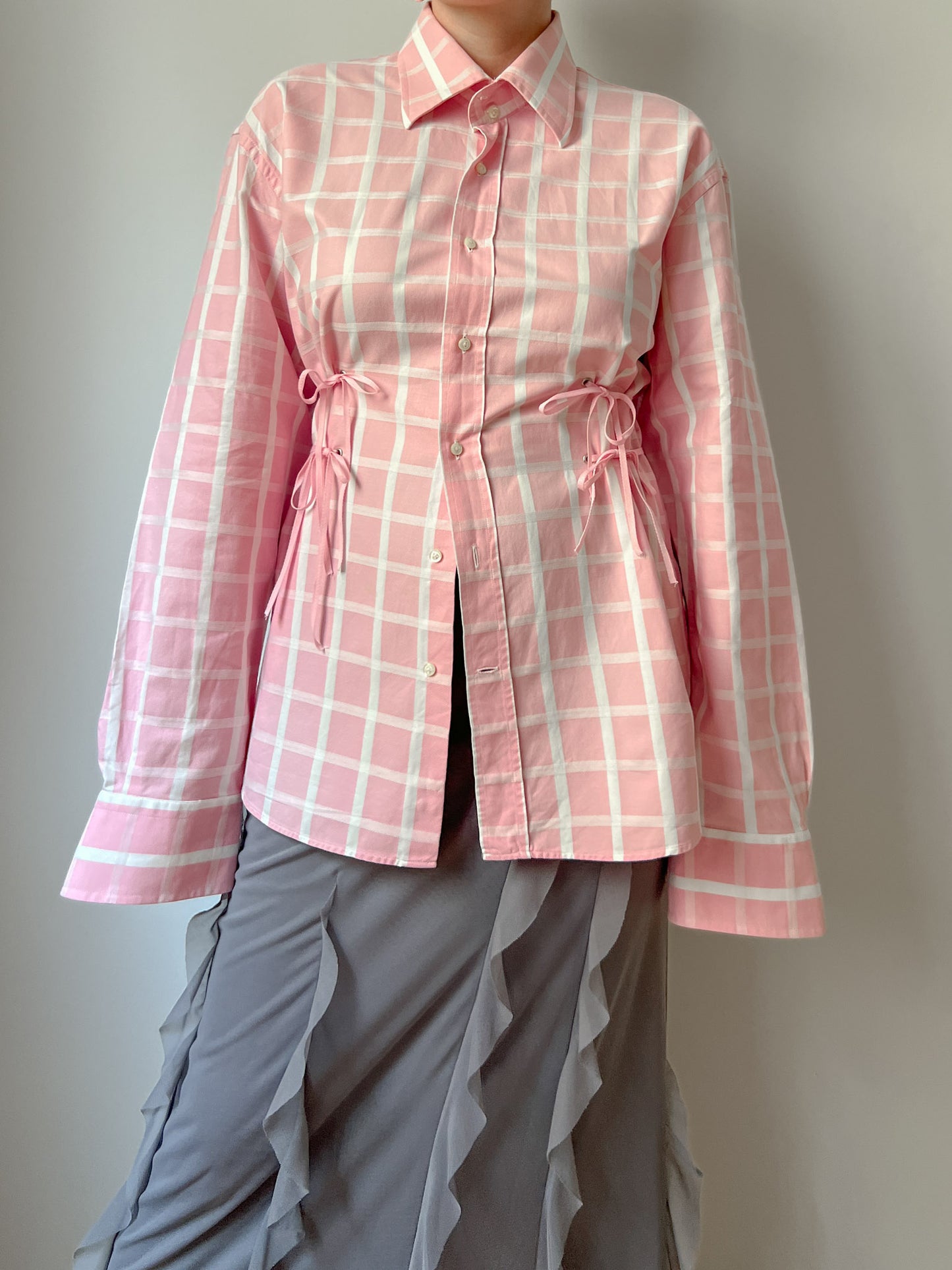 Isotta check pink cotton