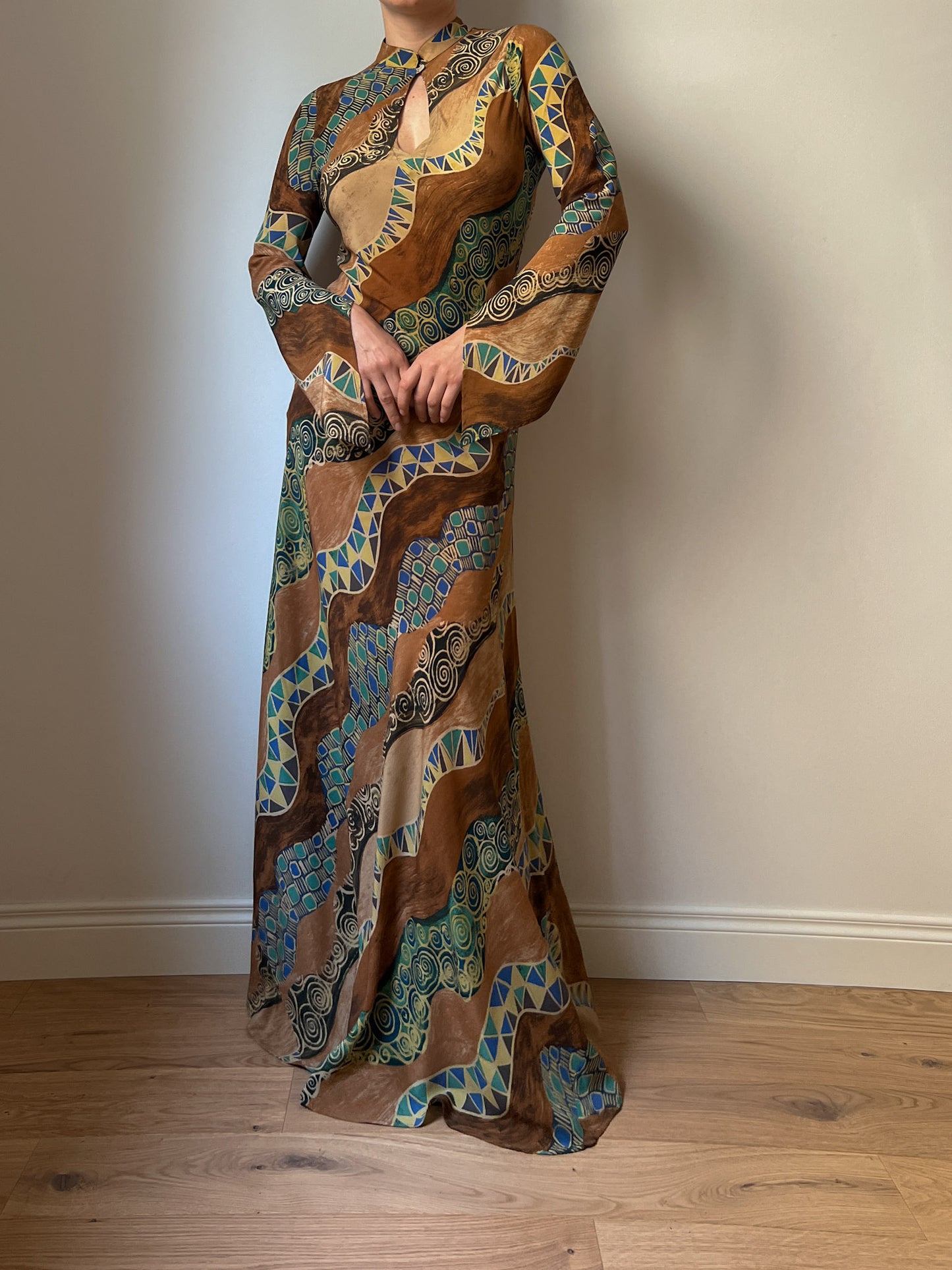 Pure silk long dress