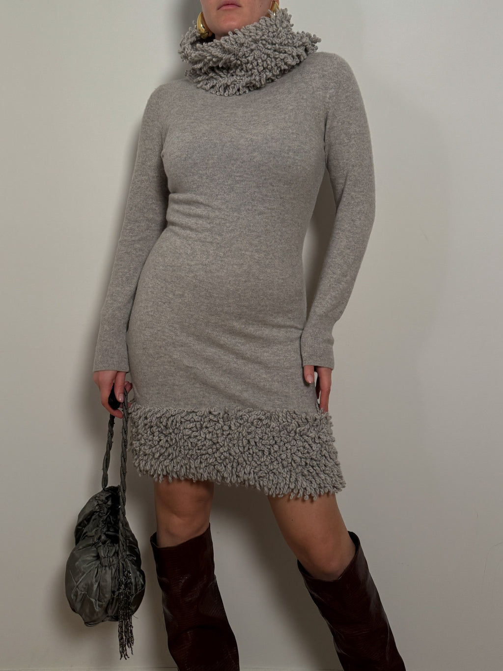 Pure cashmere grey dress