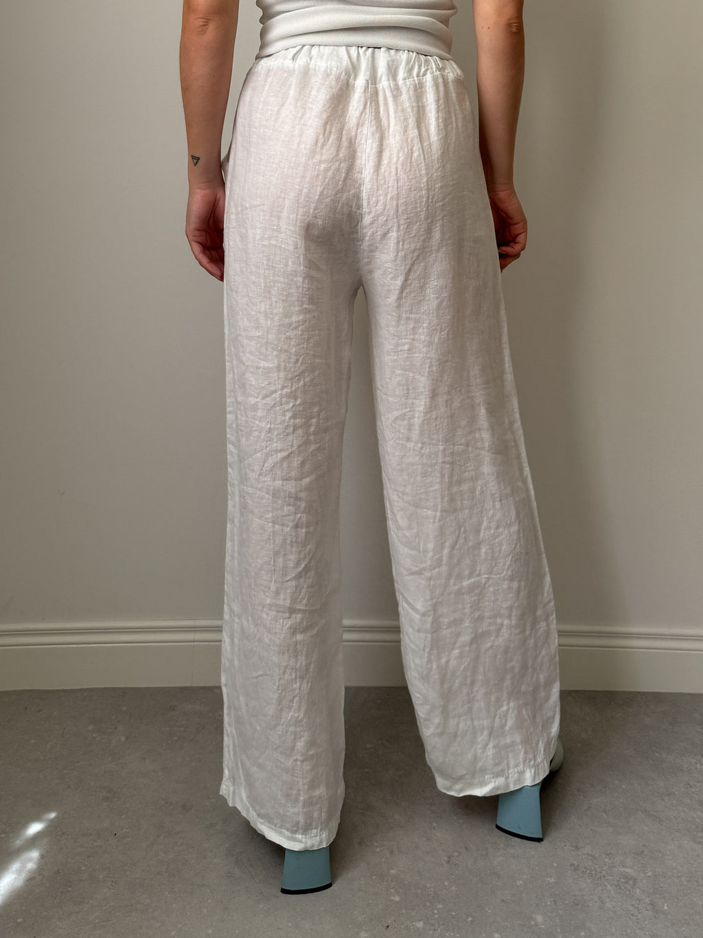 Pure linen white pants