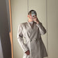 Cotton and viscose sand blazer