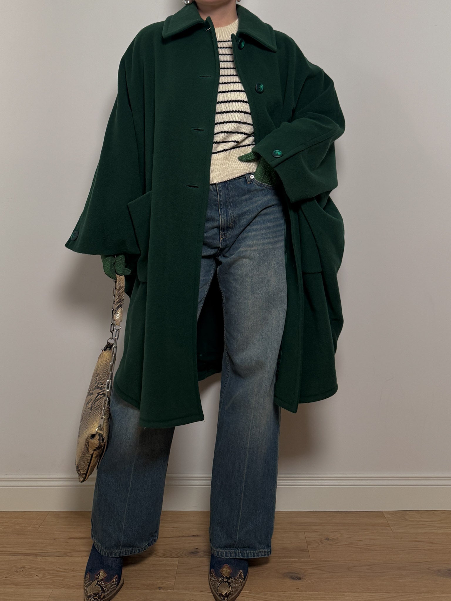 Pure wool green cloak
