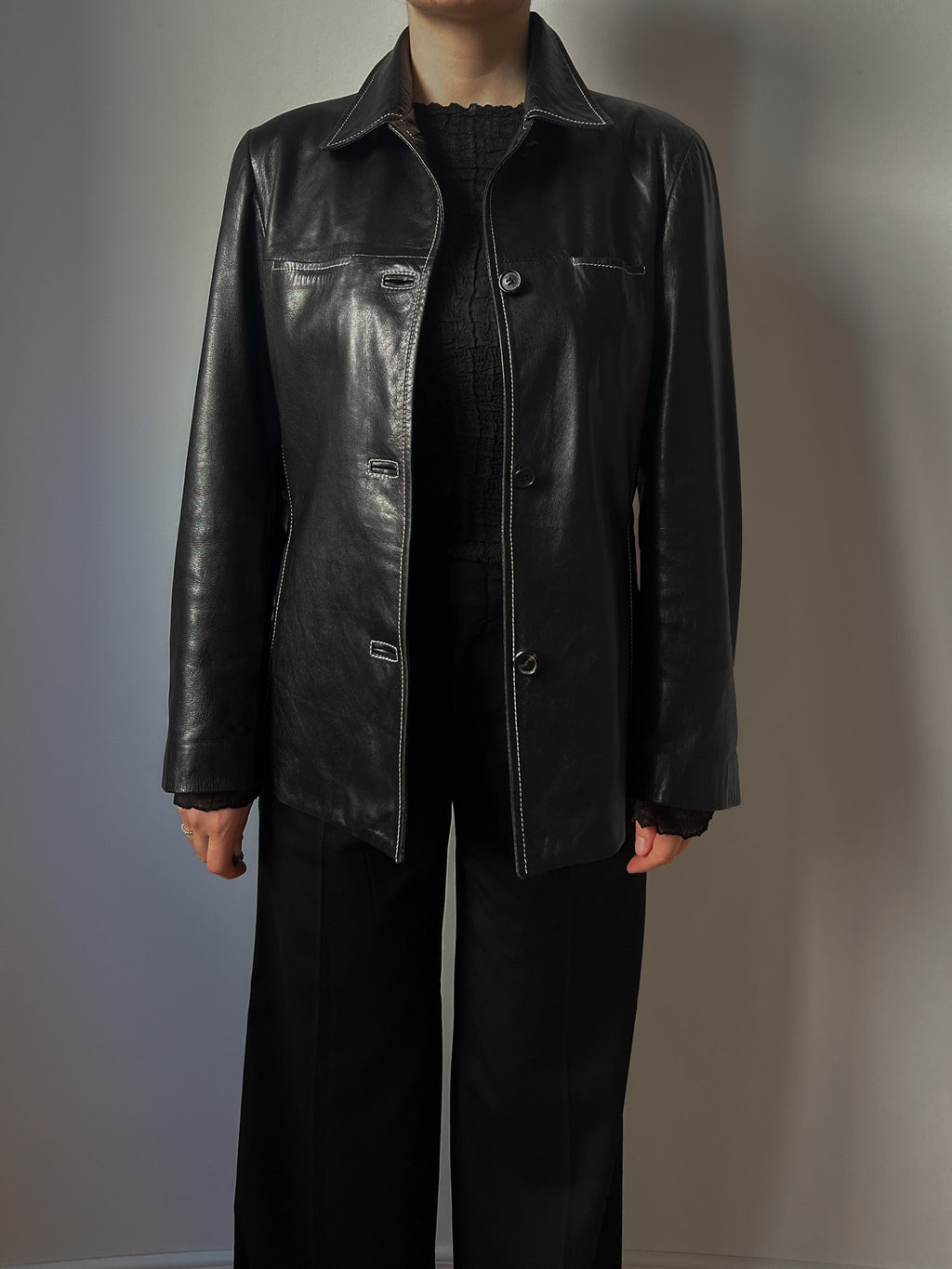 Real leather black jacket