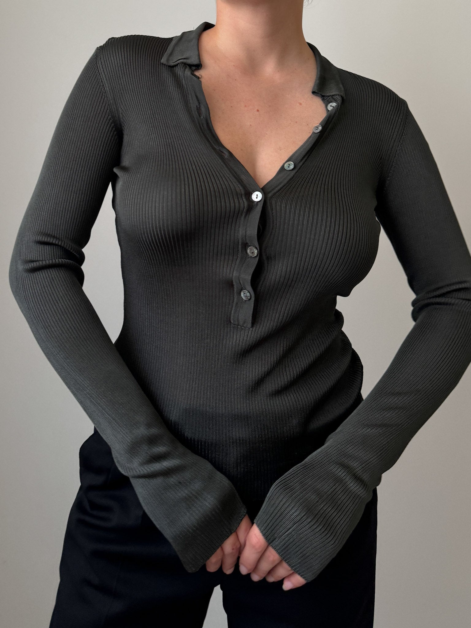 Cerruti 1881 pure viscose grey top