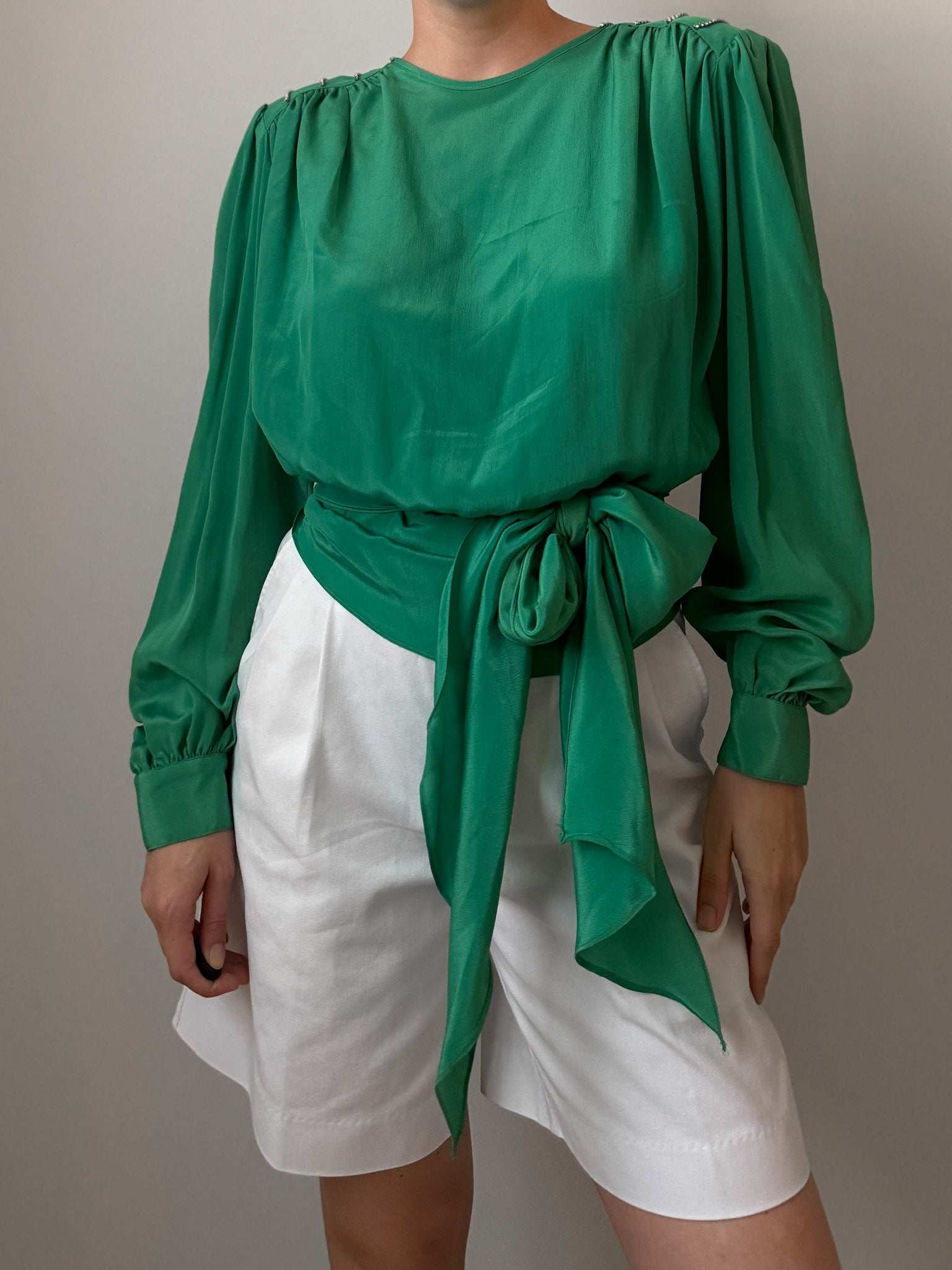 Silk blend green blouse