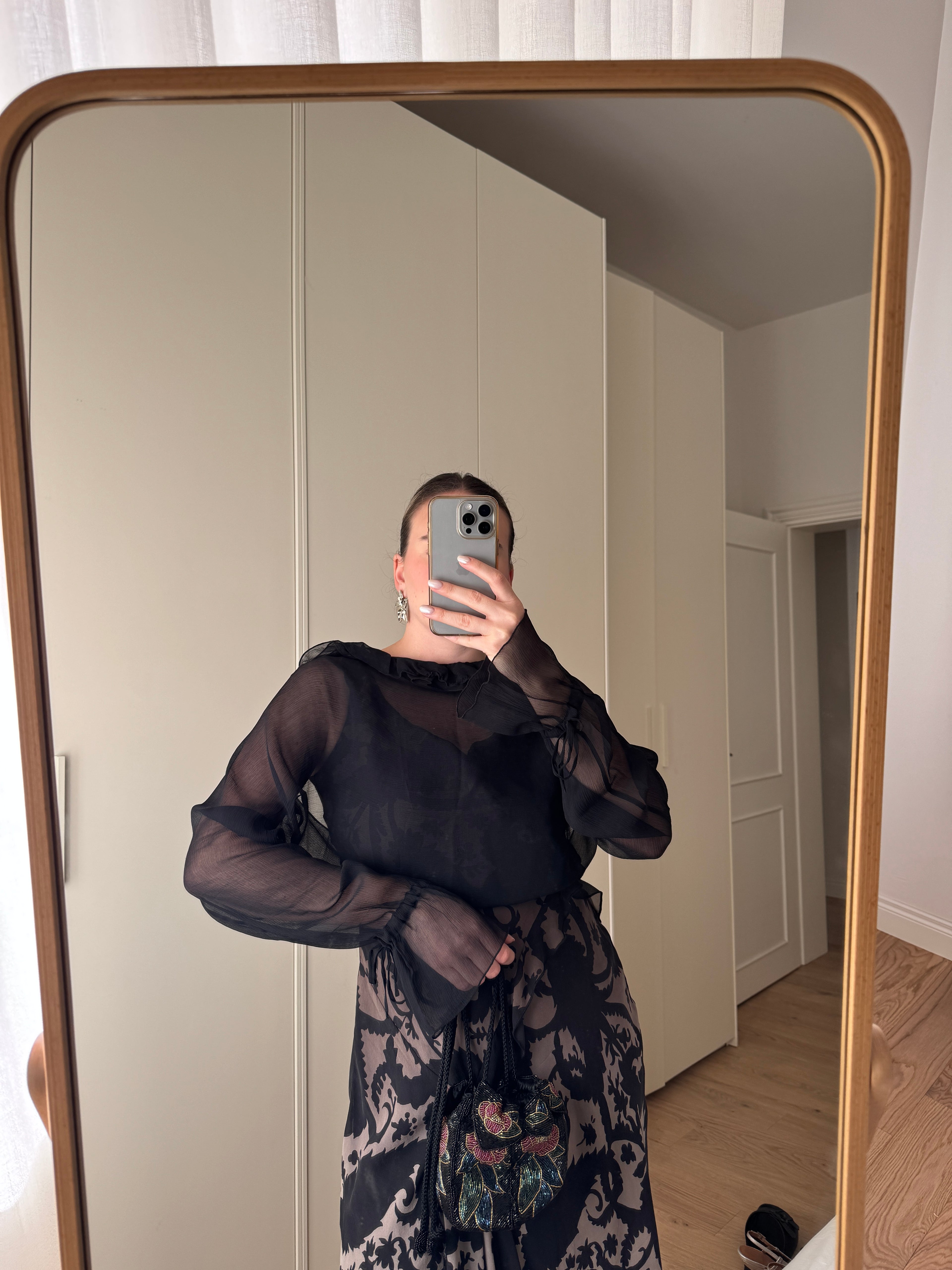 Bolero in pura seta nero