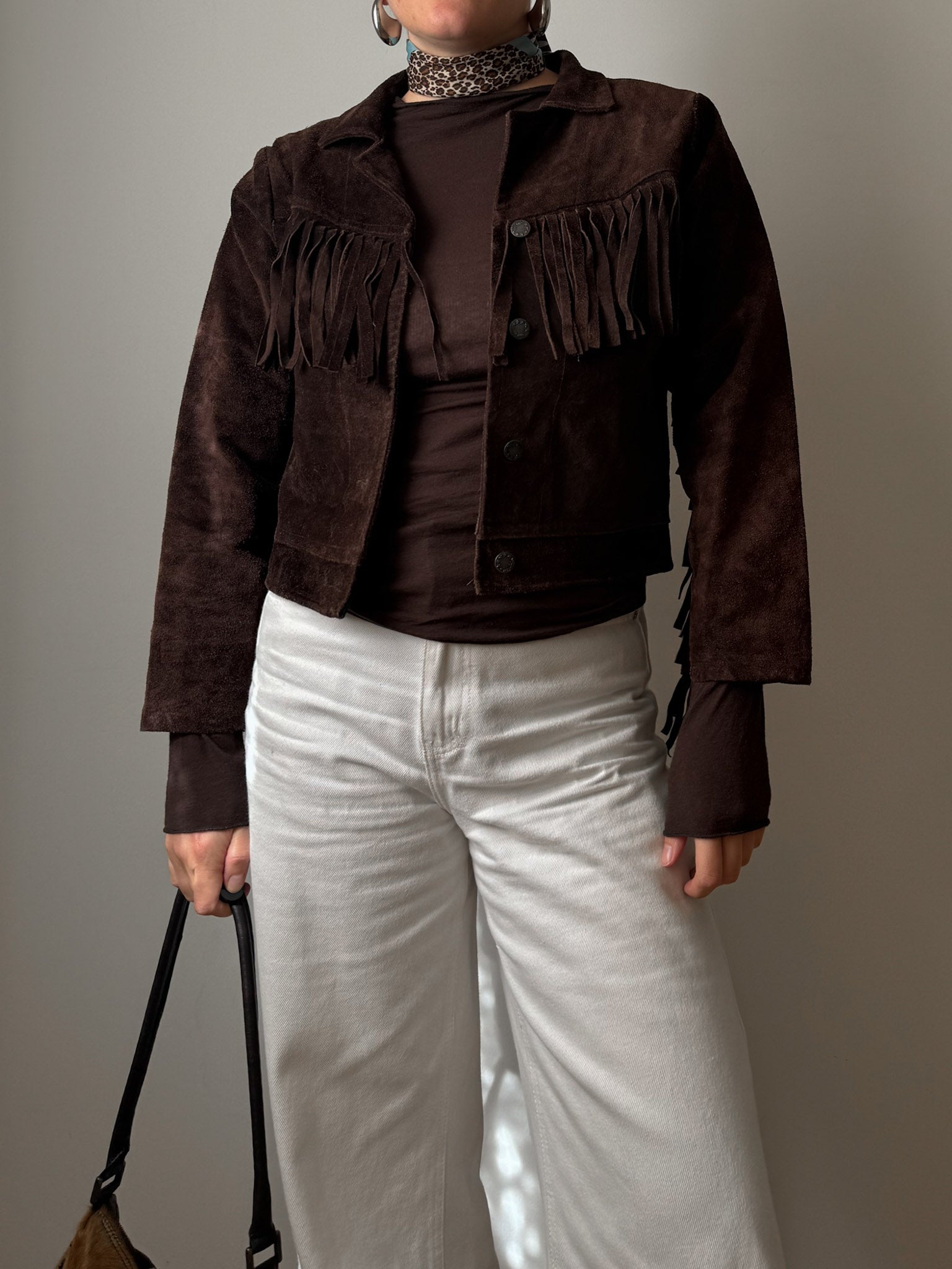 Real suede fringed jacket