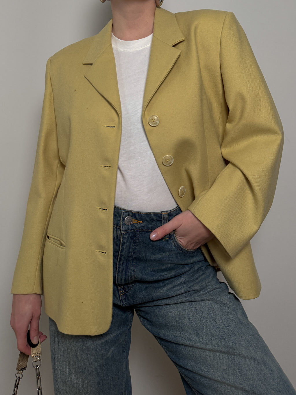 Pure virgin wool yellow blazer