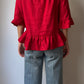 Pure linen red top