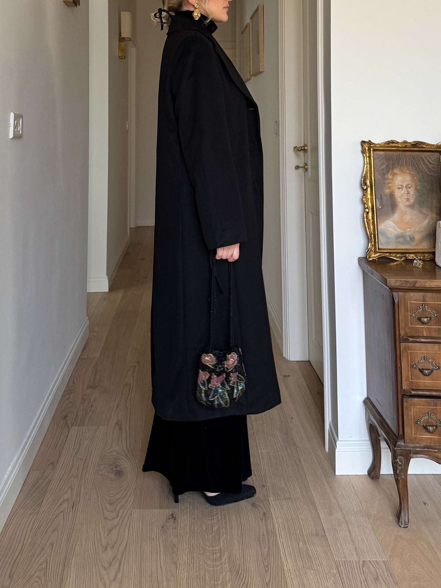 Virgin wool black coat