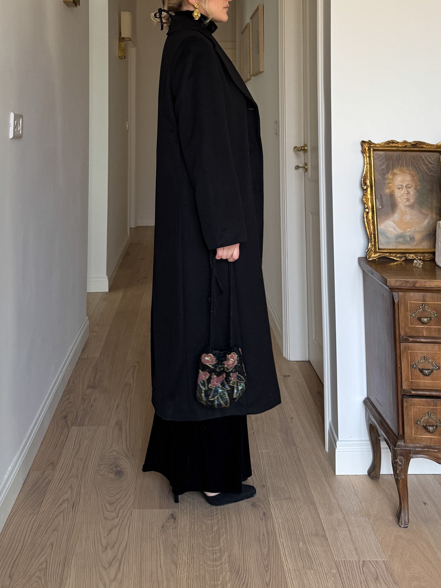 Virgin wool black coat