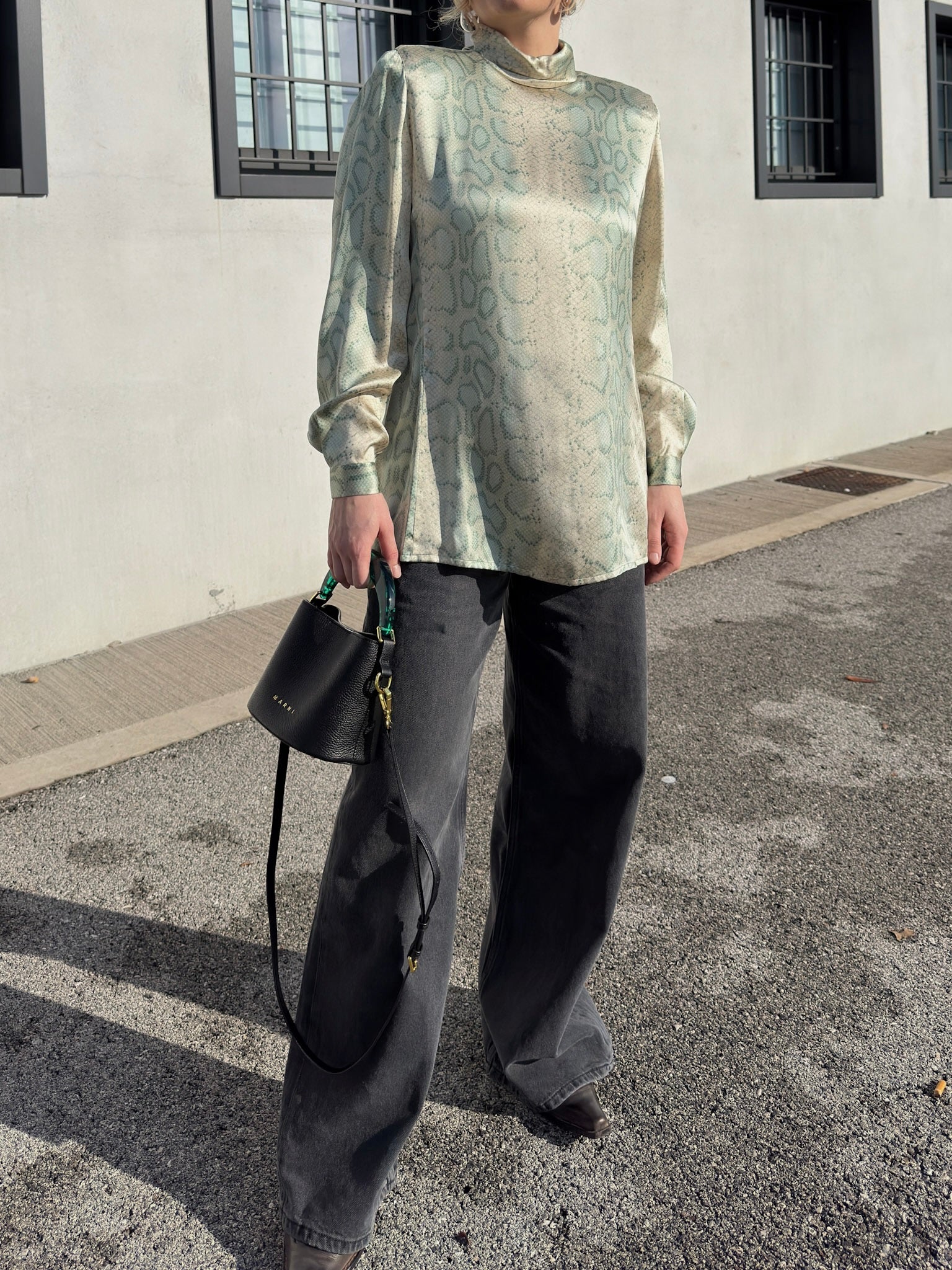 Pure silk animalier blouse