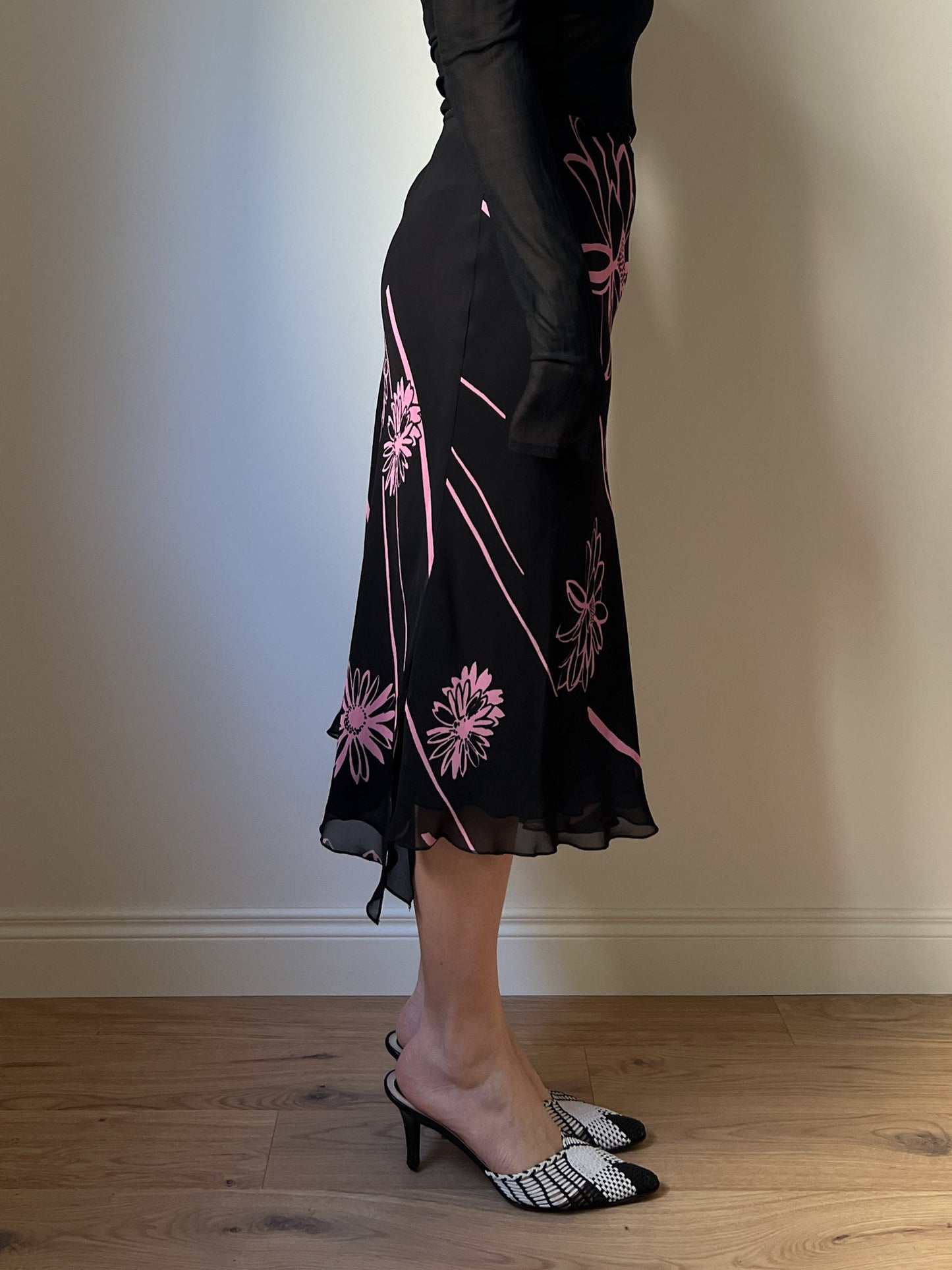 Pure viscose floral skirt