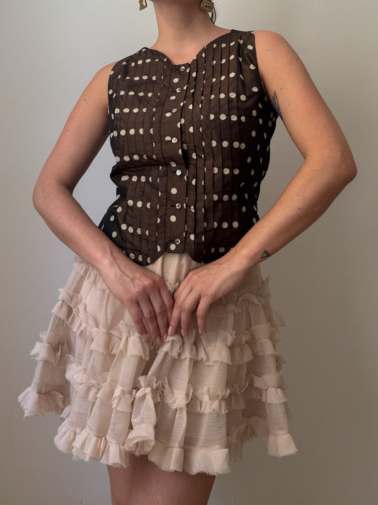 Pure silk pois top
