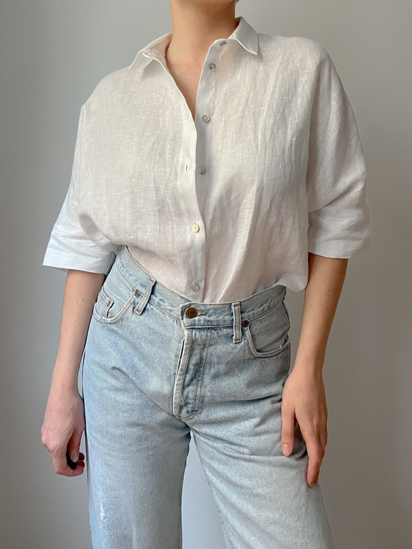 Pure linen white shirt