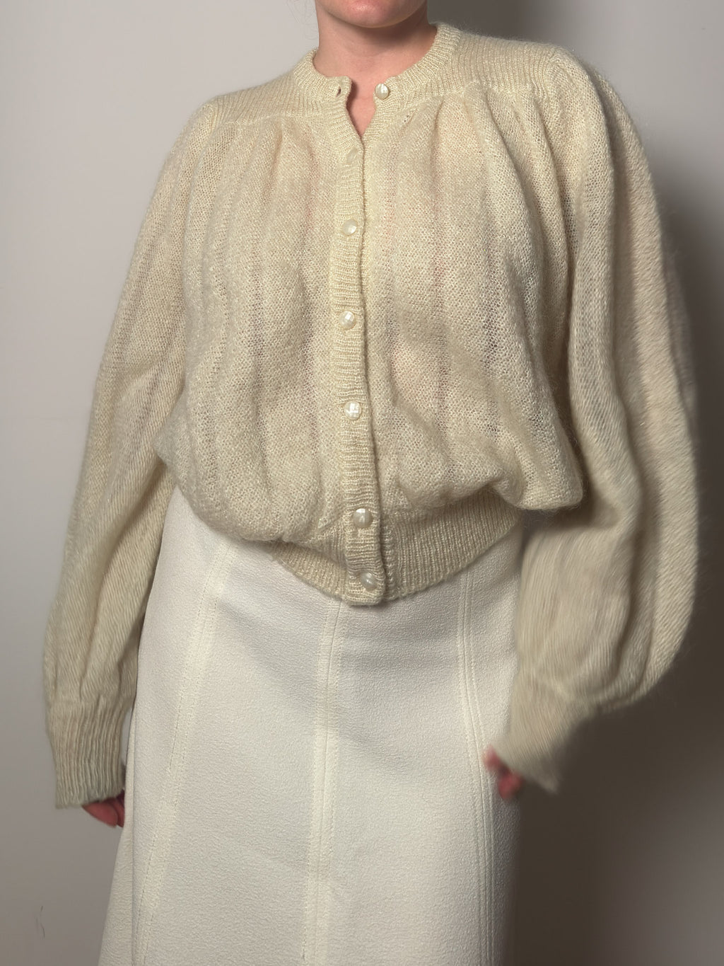 Pure wool ivory cardigan