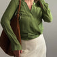 Pure silk green blouse