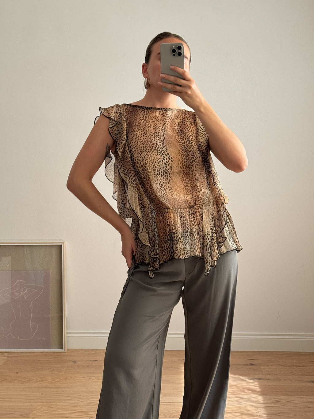 Pure viscose animalier top