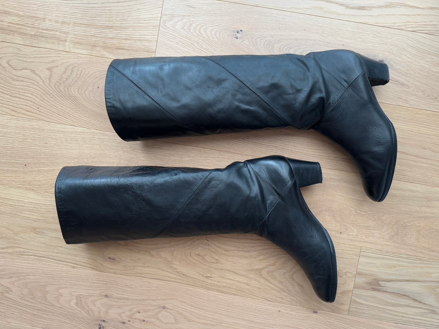 Real leather black boots