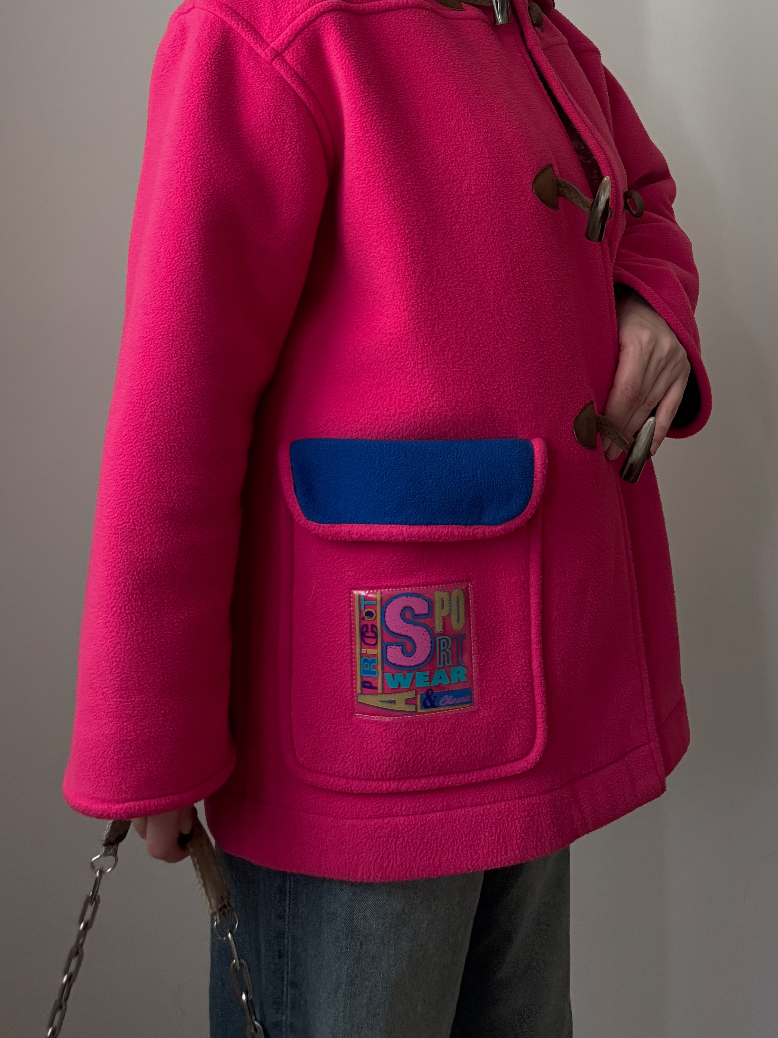 90s pink fleece duffle jacket