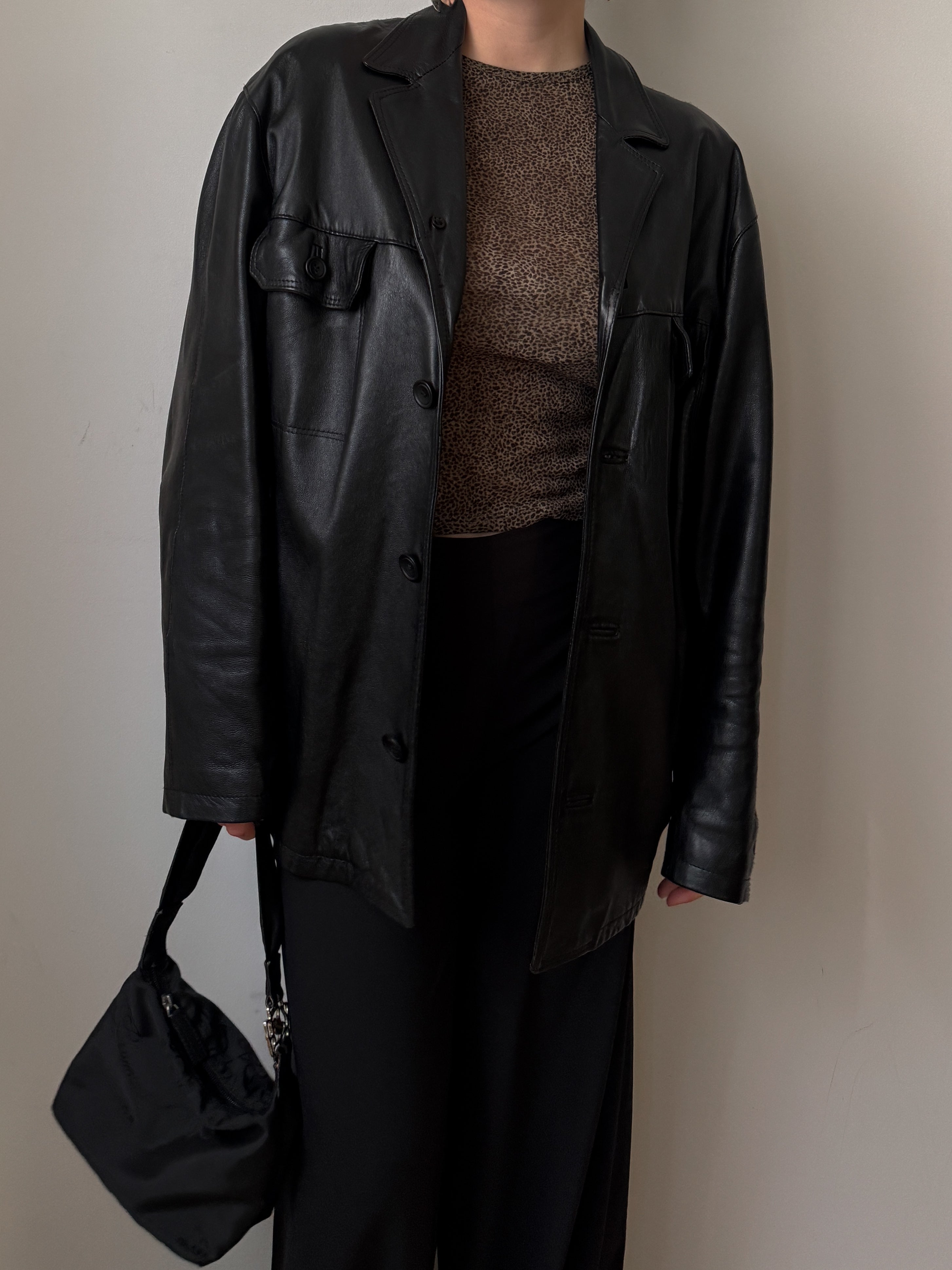 Real leather black jacket