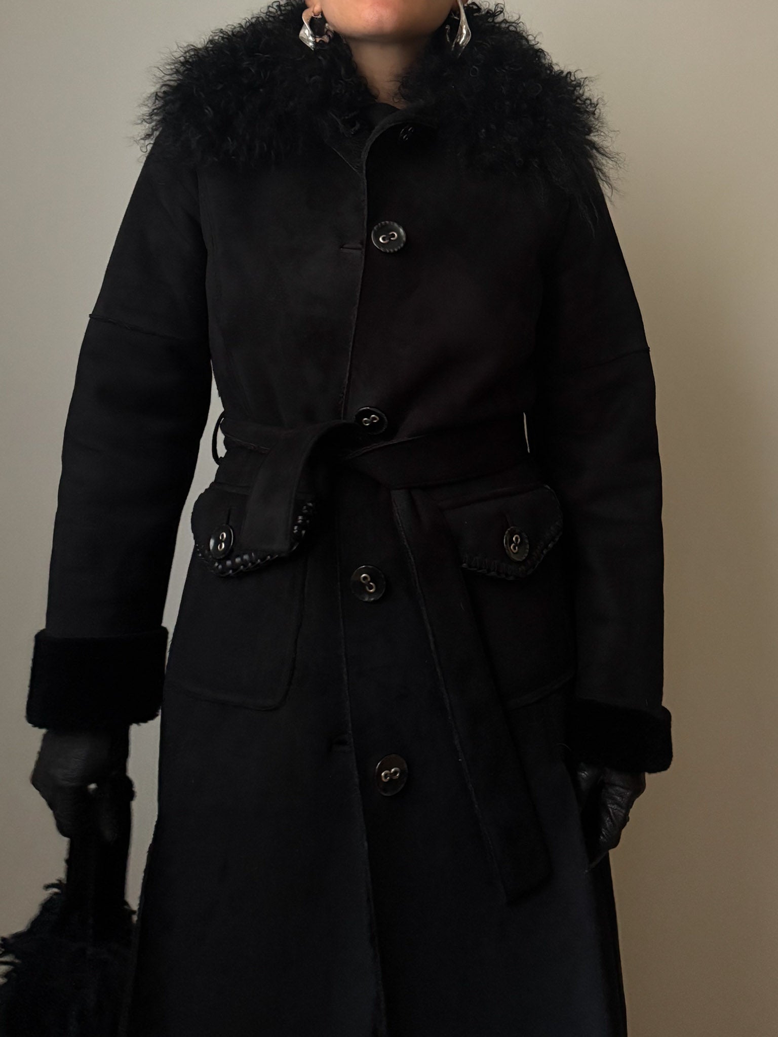 Faux fur and mongolian long coat
