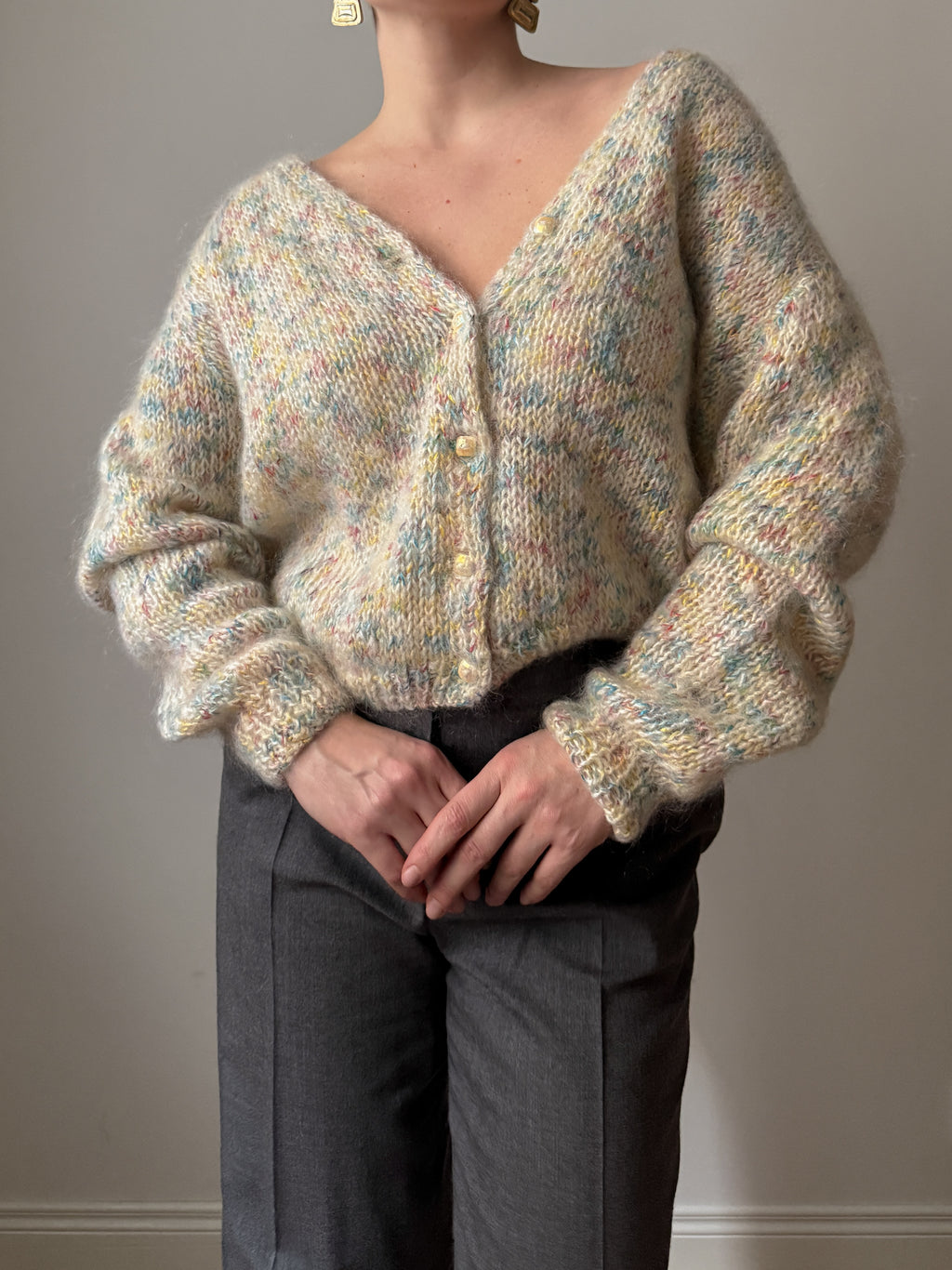 Pure wool embroidered cardigan