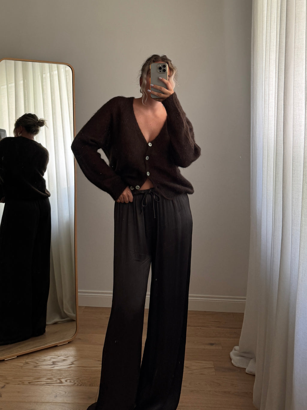 Pantaloni in viscosa - Chocolate