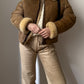 Real shearling caramel bomber