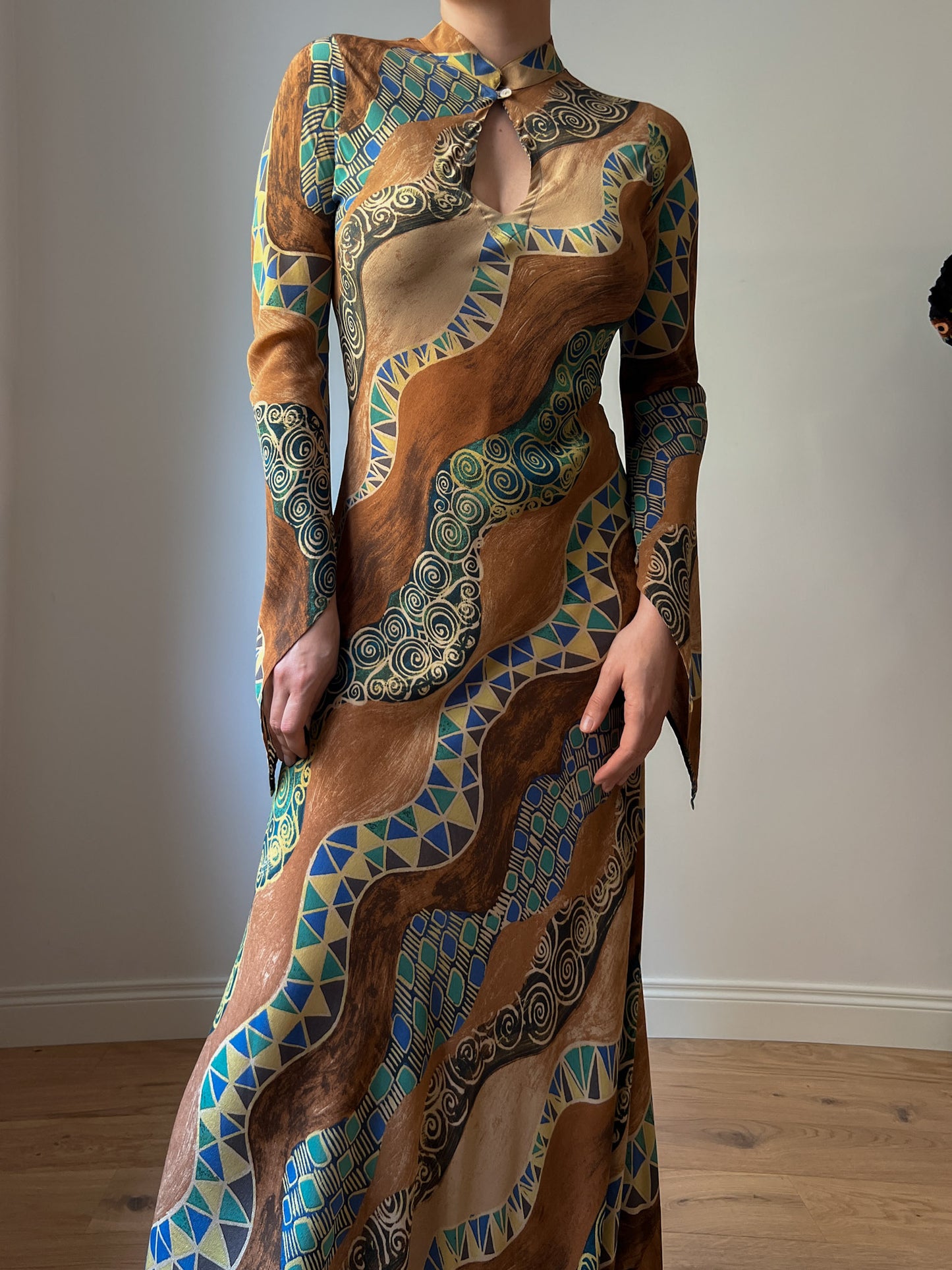 Pure silk long dress