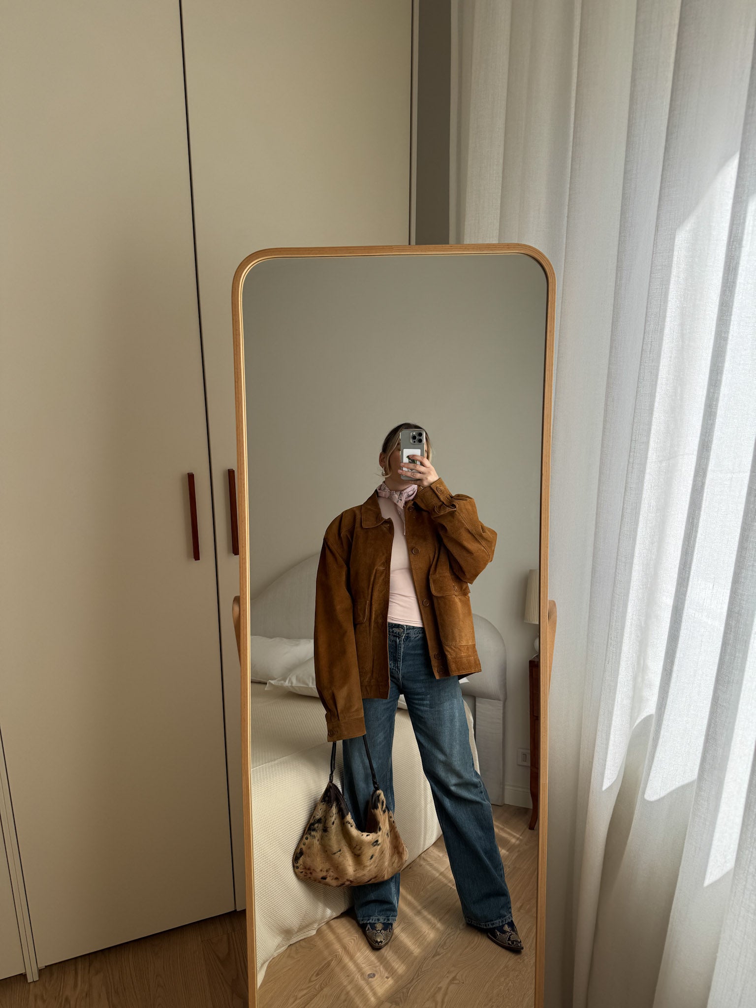 Real suede caramel jacket