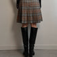 Pure wool pleated tartan skirt