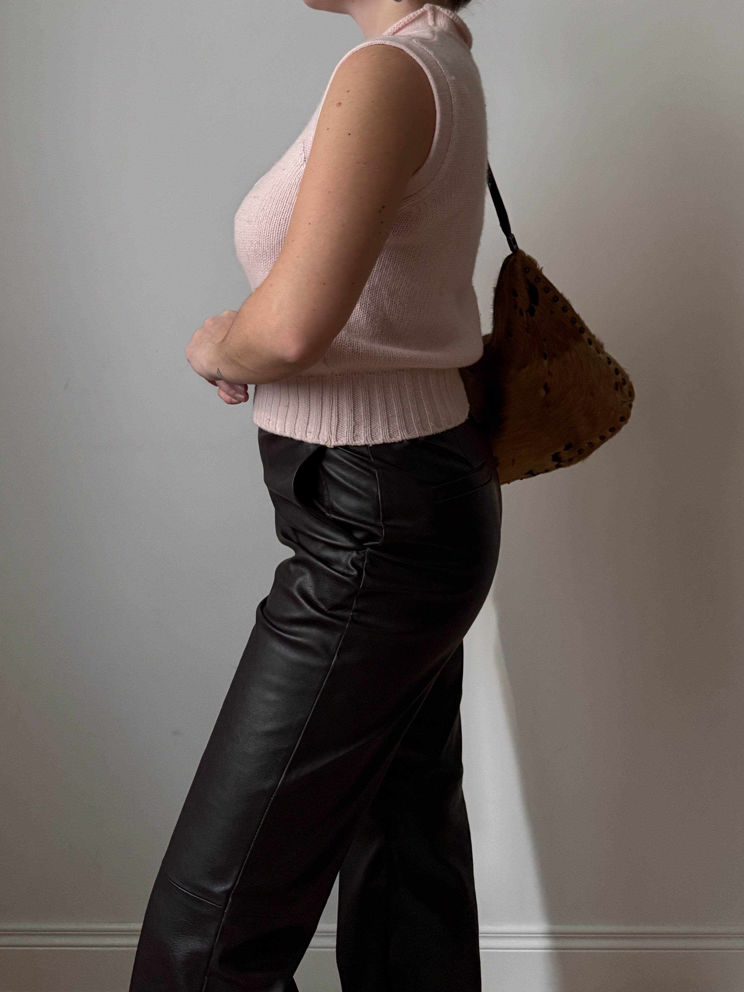 Wool and angora pink top