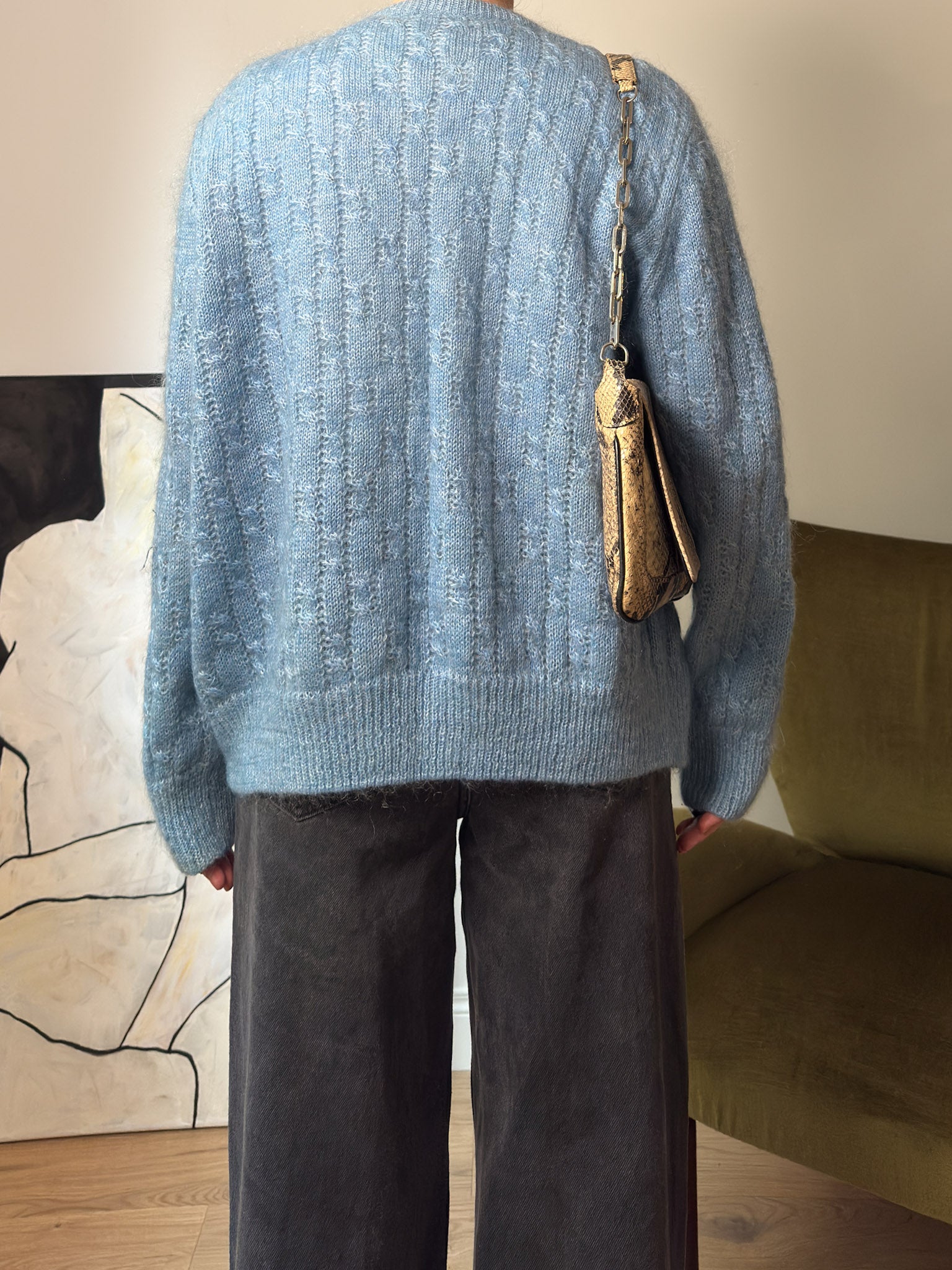 Kid mohair sky cardigan