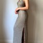 Tailored silver long dress