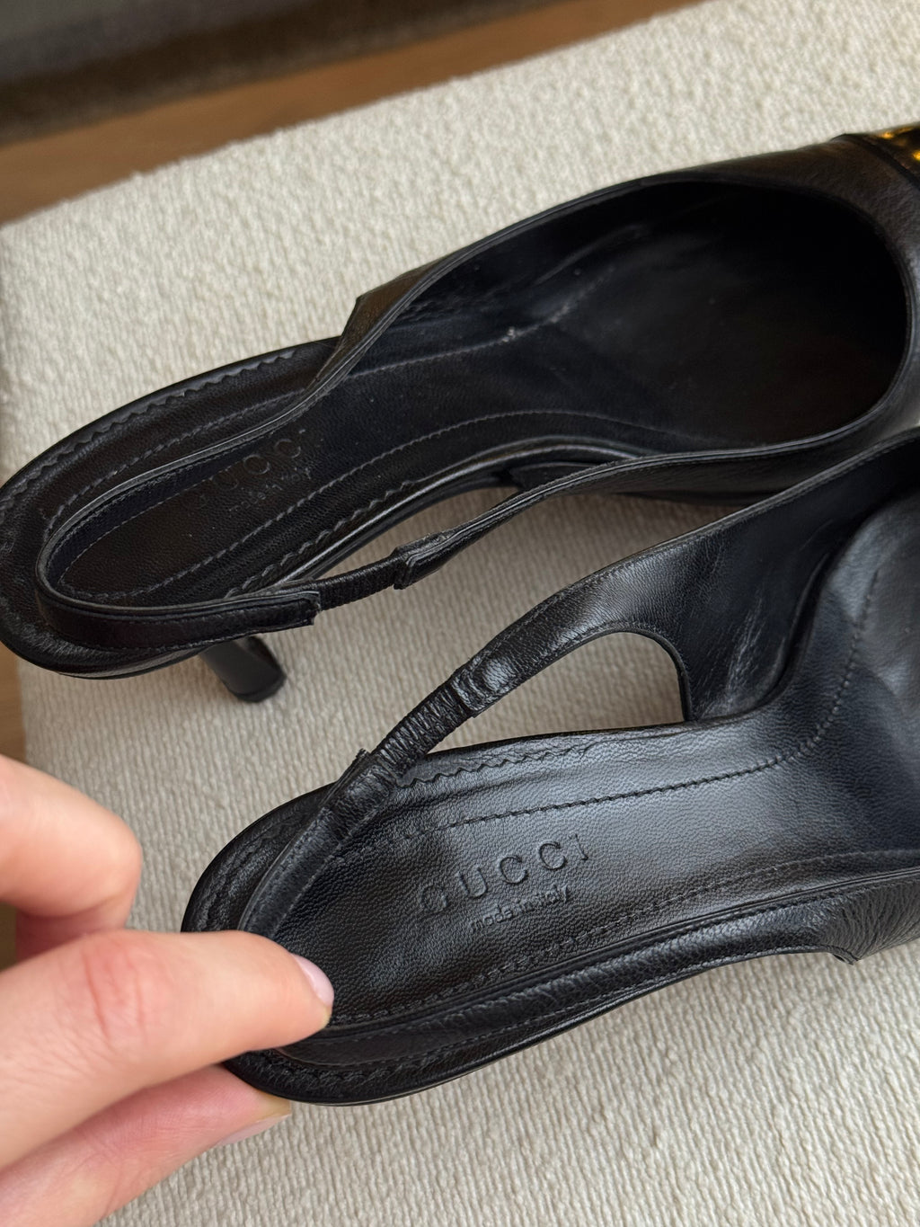 Gucci real leather slingback