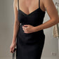 Viscose and sequin black dress