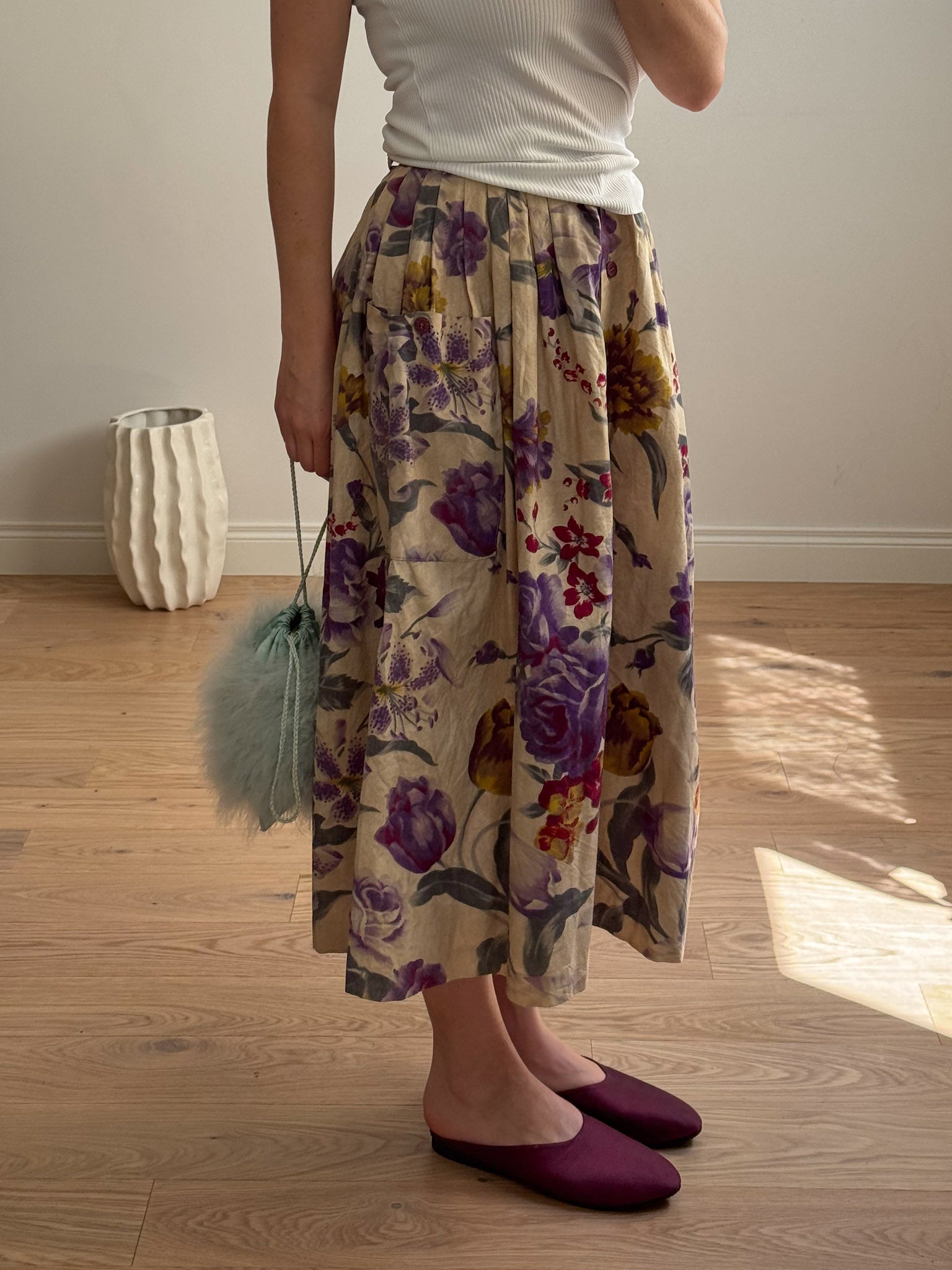 Pure cotton floral skirt