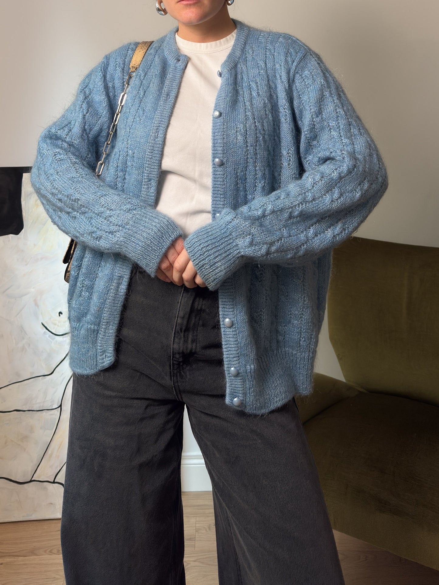 Kid mohair sky cardigan