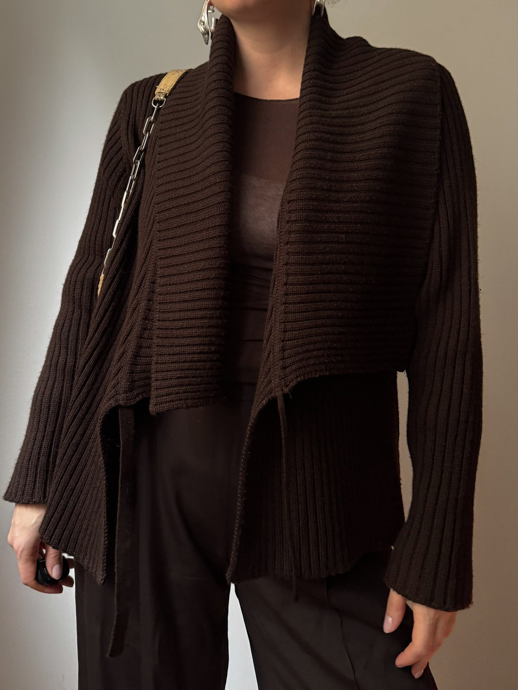 Pure wool brown cardigan