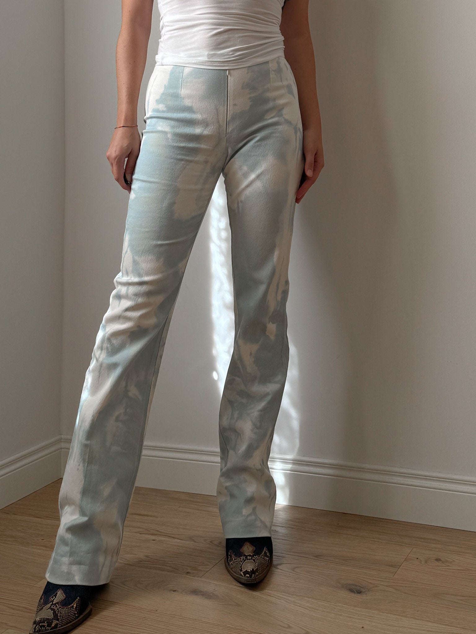 Cotton printed sky pants