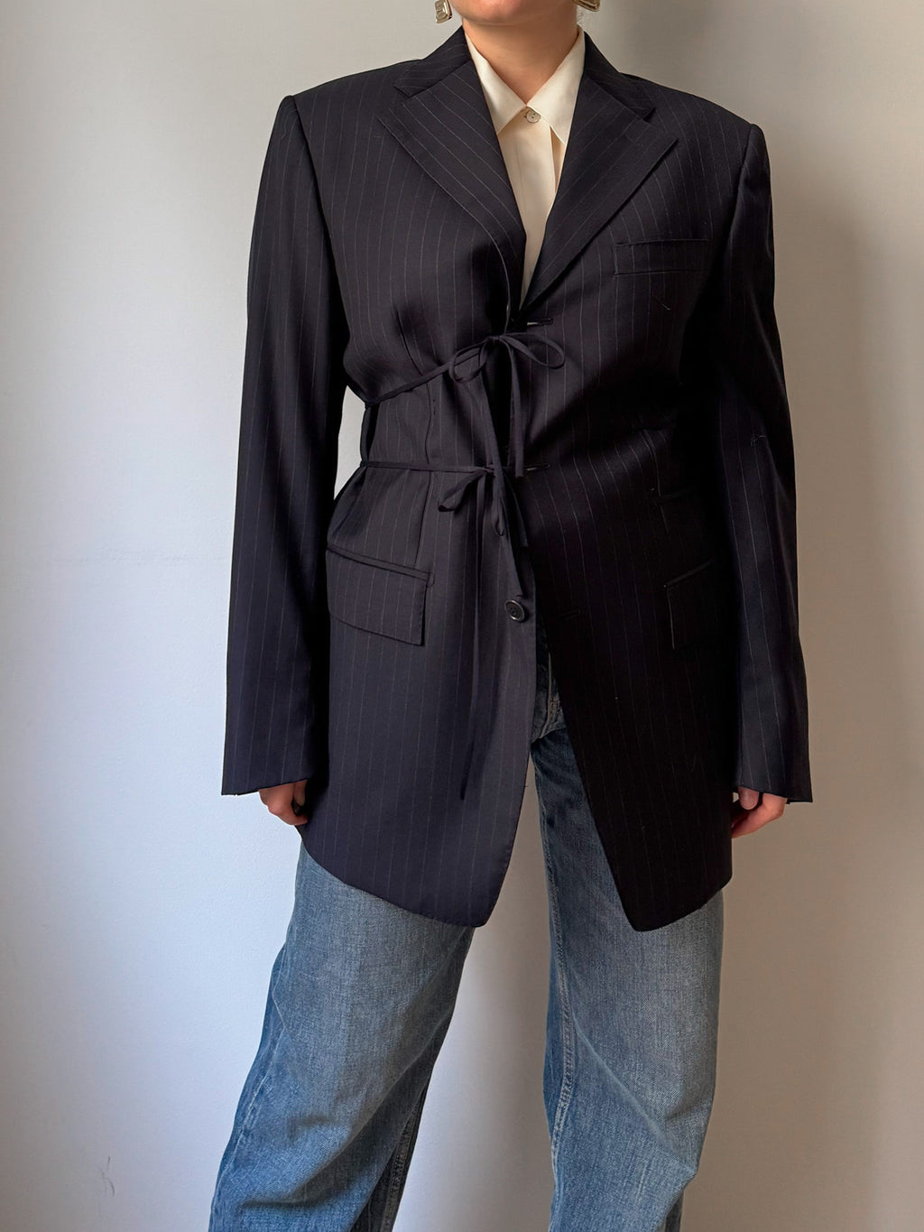 Brando pinstriped blue blazer