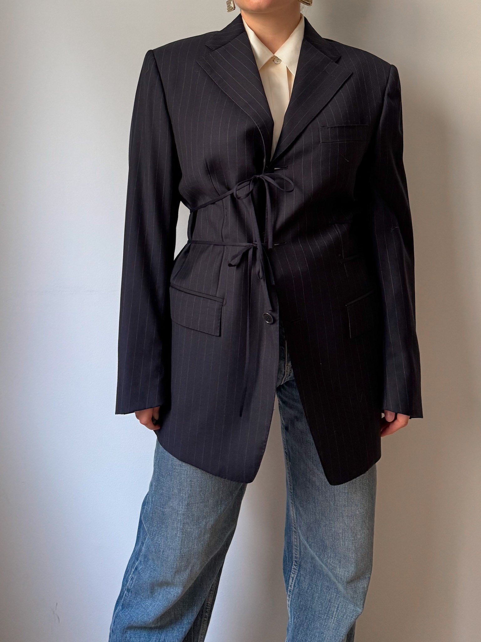 Brando pinstriped blue blazer