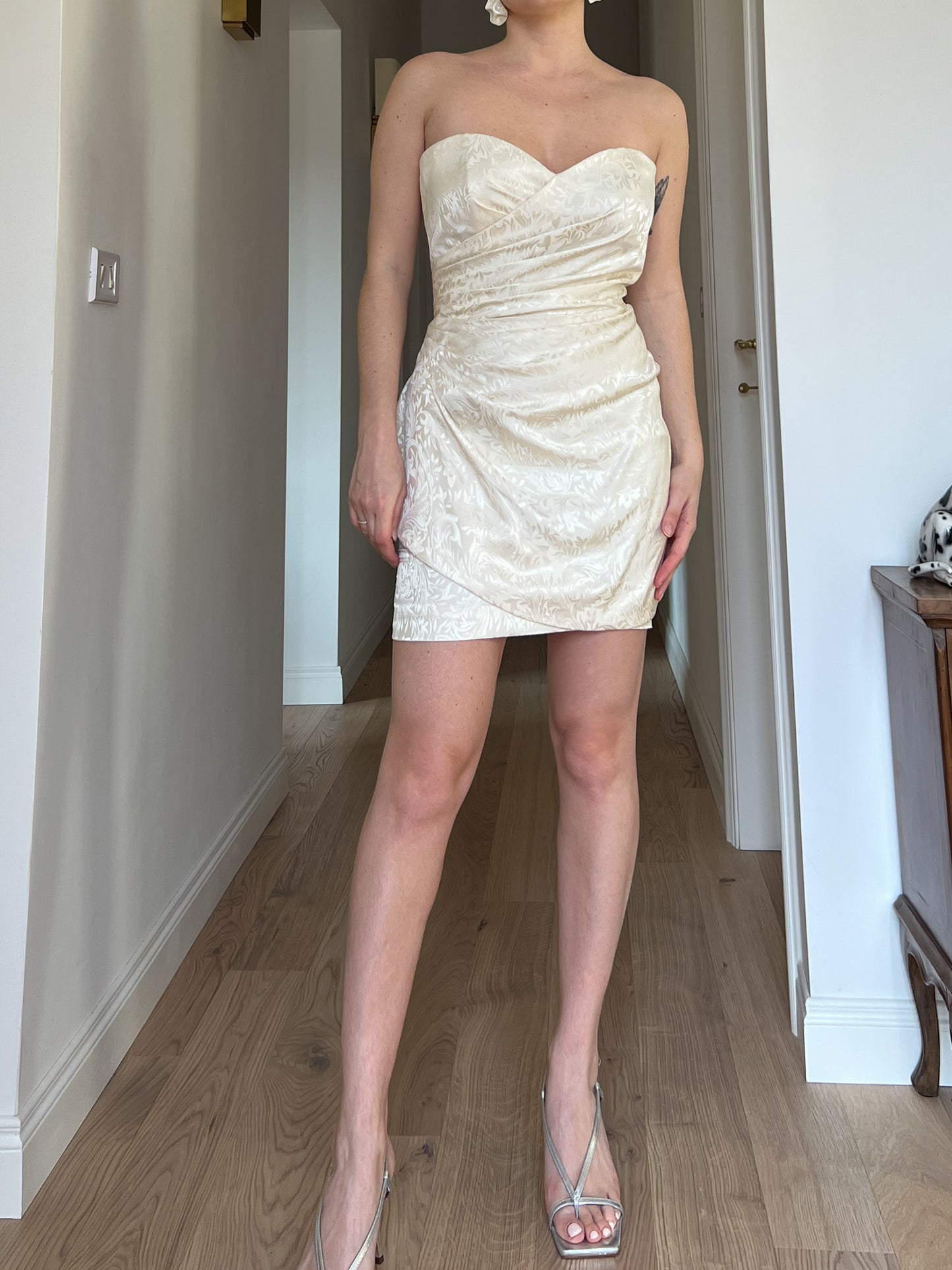 Pure silk ivory mini dress