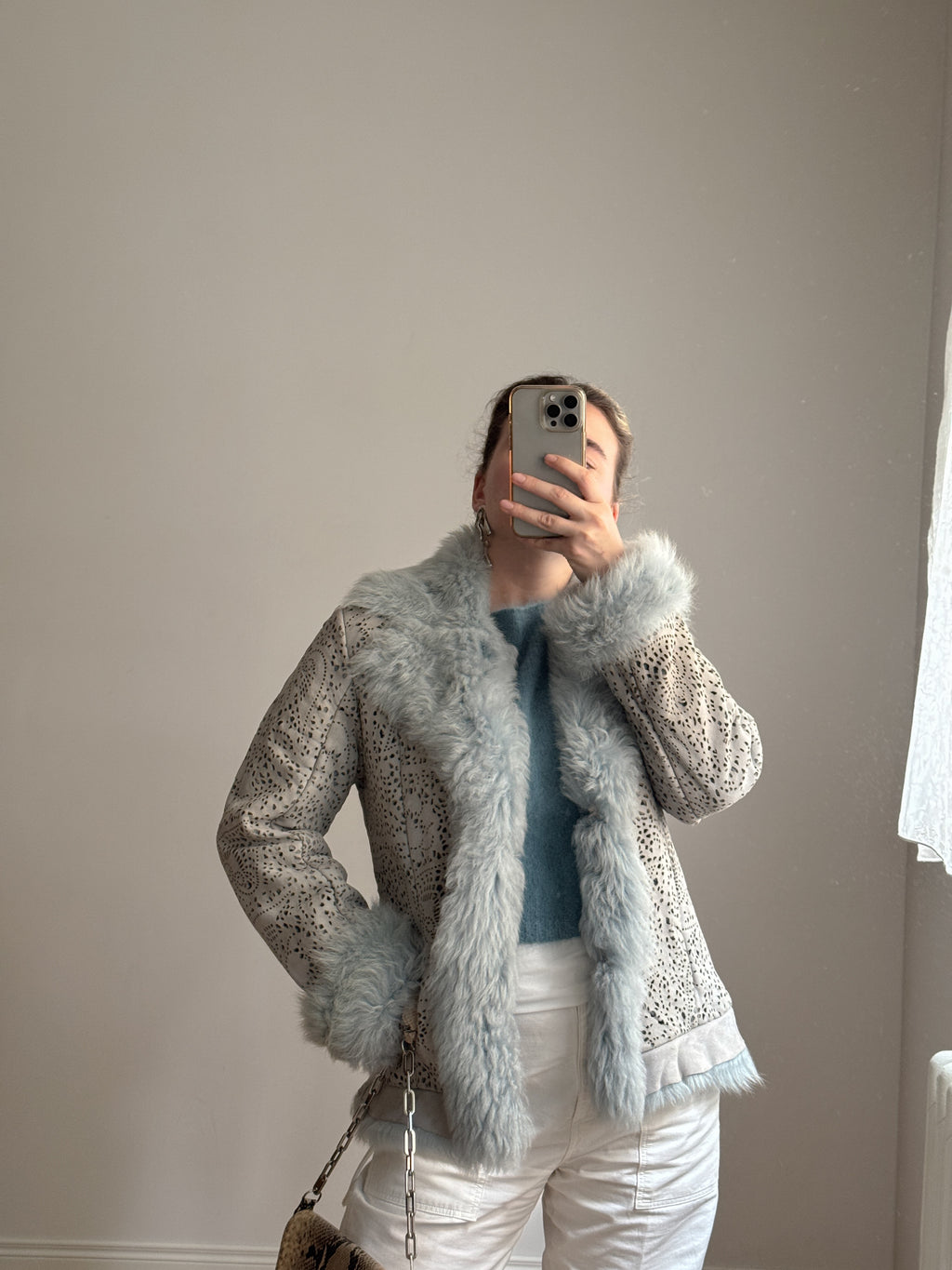 Suede and shearling sky jacket