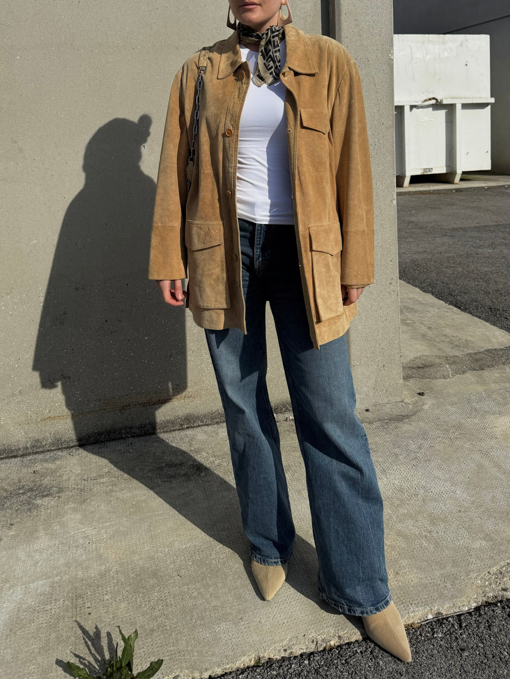 Real suede camel jacket