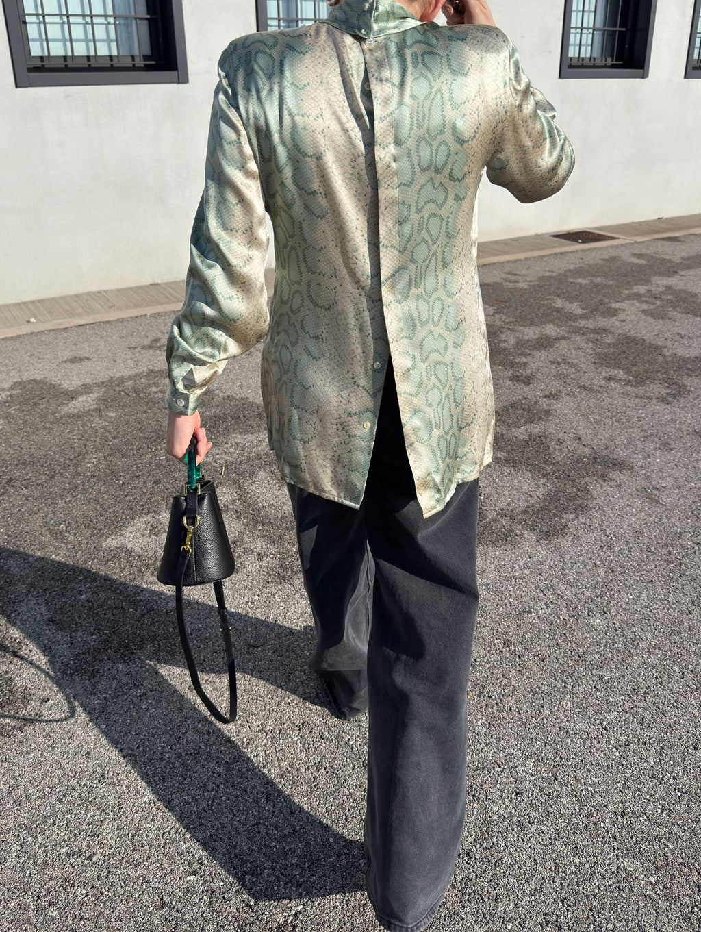 Pure silk animalier blouse