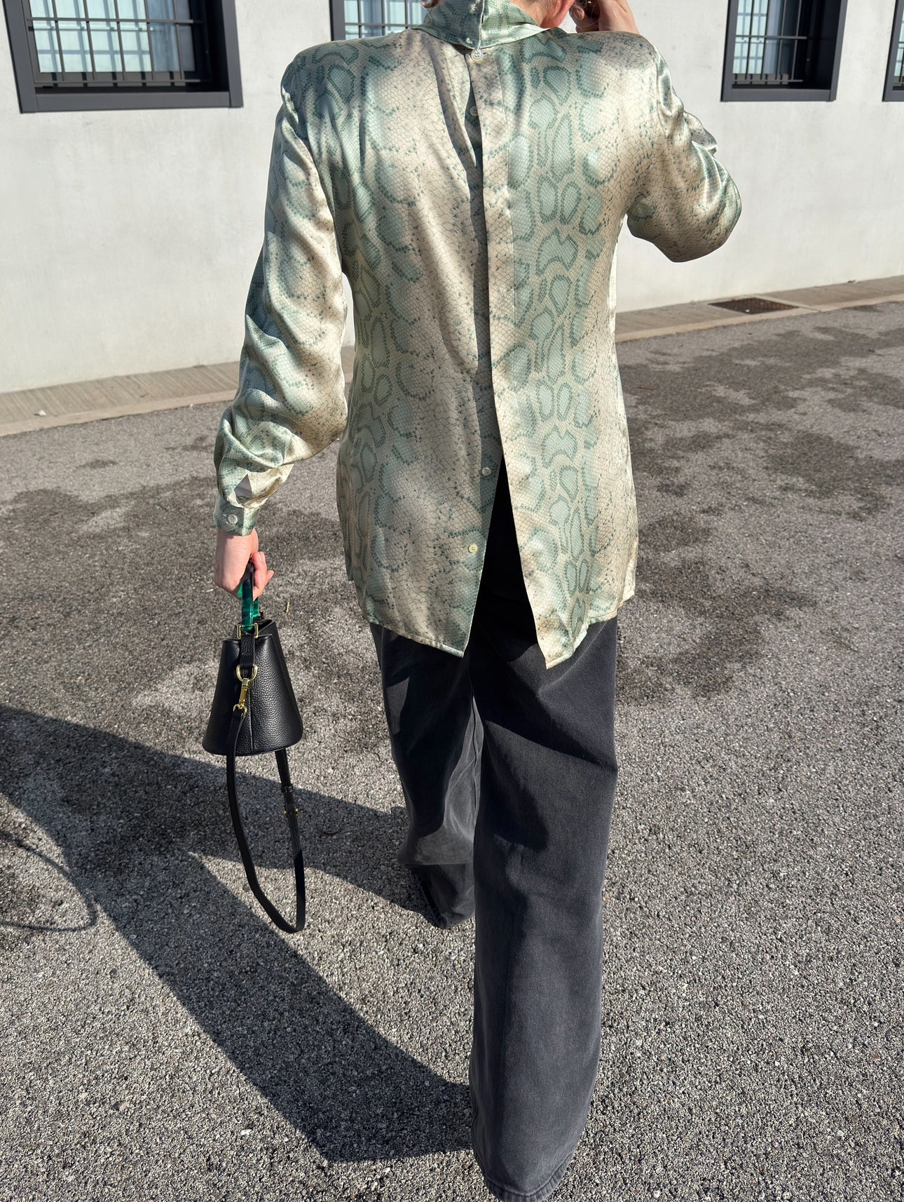 Pure silk animalier blouse