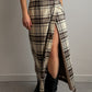 Pure wool tartan long skirt