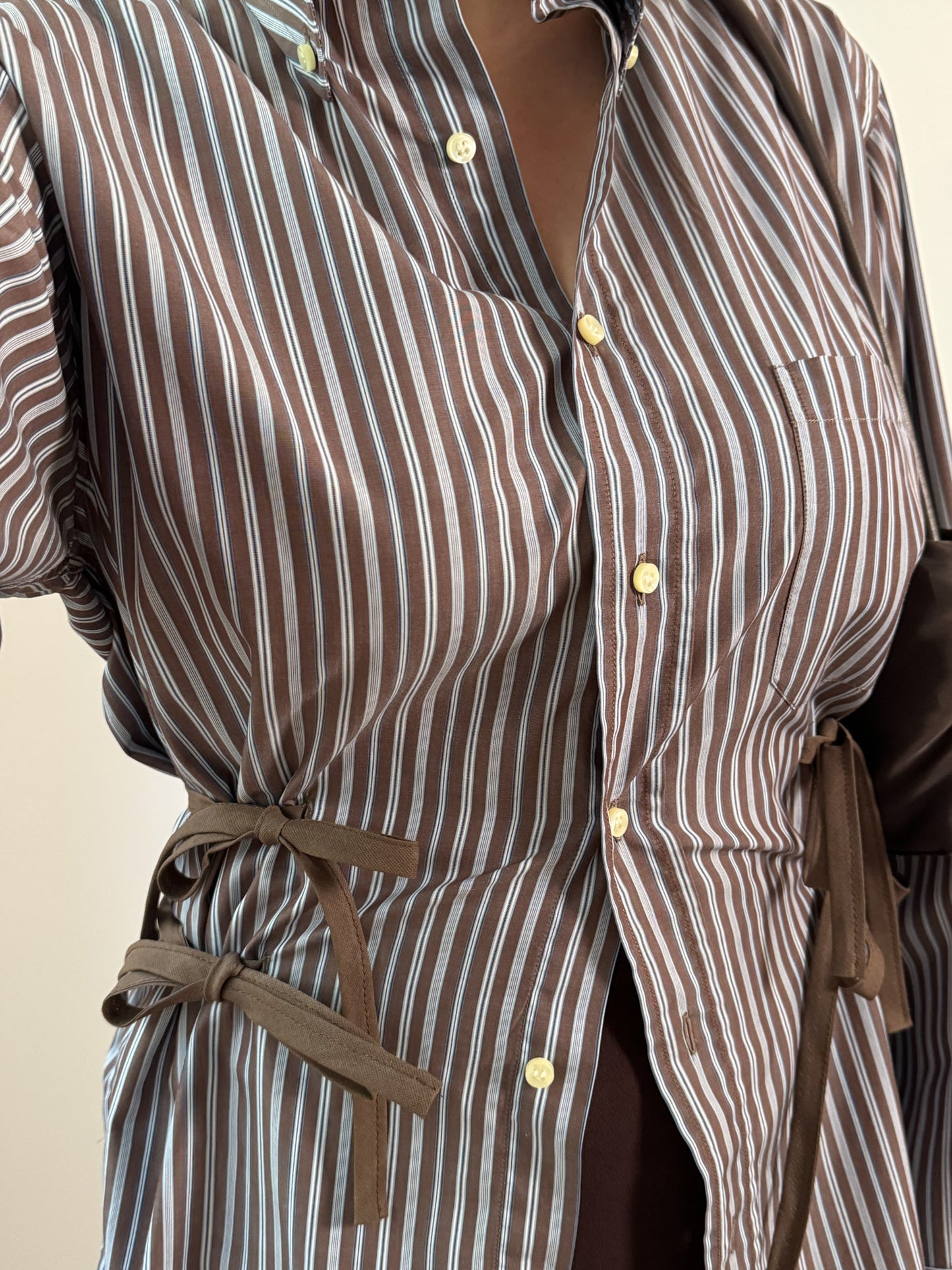 Isotta striped brown cotton